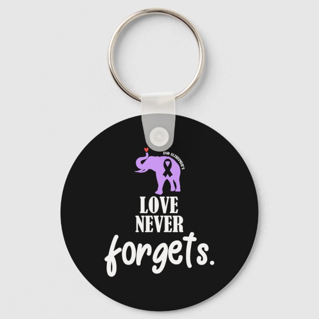 Love Never Forgets Heimerheimer Awareness Memories Keychain (Front)