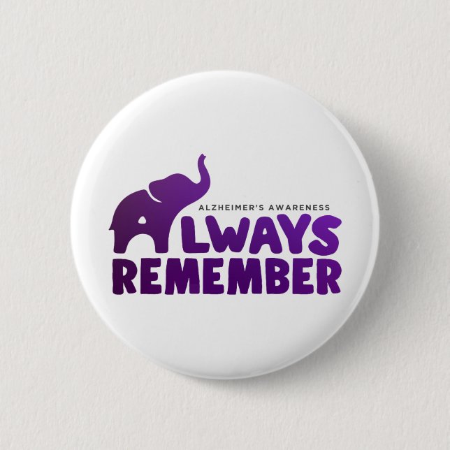 Love Never Forgets Heimerheimer Elephant  Button (Front)