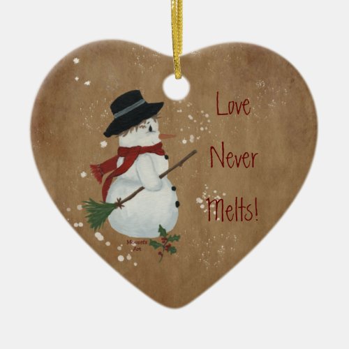 Love Never Melts 2 Christmas Ornament