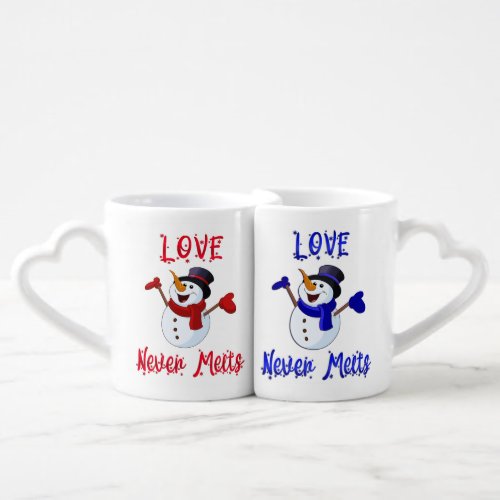 Love Never Melts_ Heart Shaped Mug_Valentines Day Coffee Mug Set