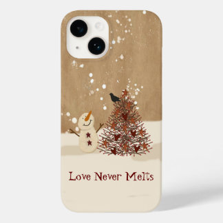 Love Never Melts Snowman Case-Mate iPhone 14 Case