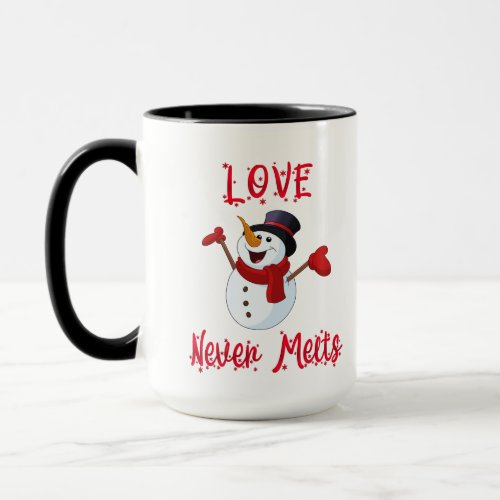 Love Never Melts_Snowman Valentines Day Mug