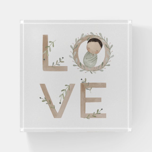Love |  New Baby Paperweight (Front)