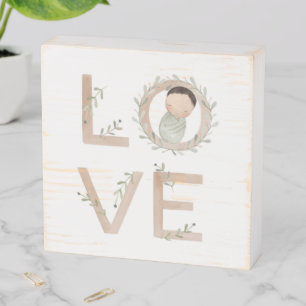 Love    New Baby Wooden Box Sign