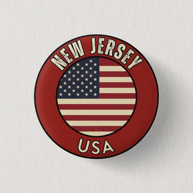 Love New Jersey - Cute NJ State Souvenir Button (Front)