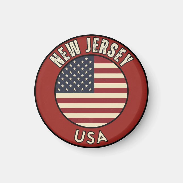 Love New Jersey - Cute NJ State Souvenir Magnet (Front)