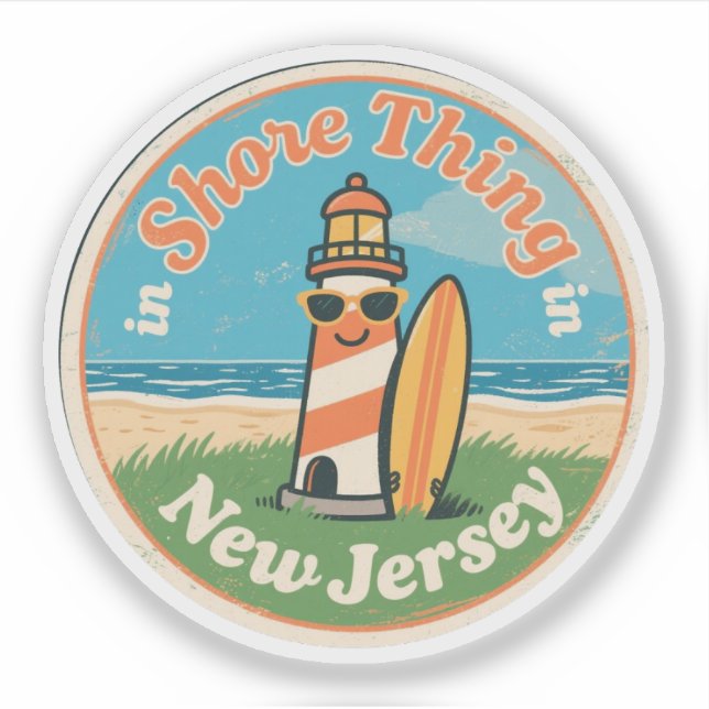 Love New Jersey - Cute NJ State Souvenir Sticker (Front)