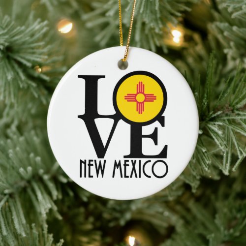 LOVE New Mexico Ceramic Ornament