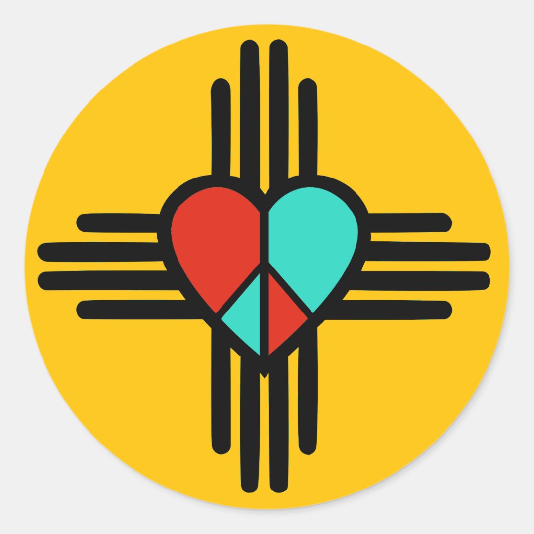 Love, New Mexico, Peace Classic Round Sticker Zazzle