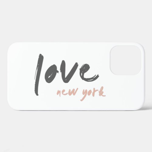 Love New York  NYC USA Modern Wanderlust Pink iPhone 12 Case