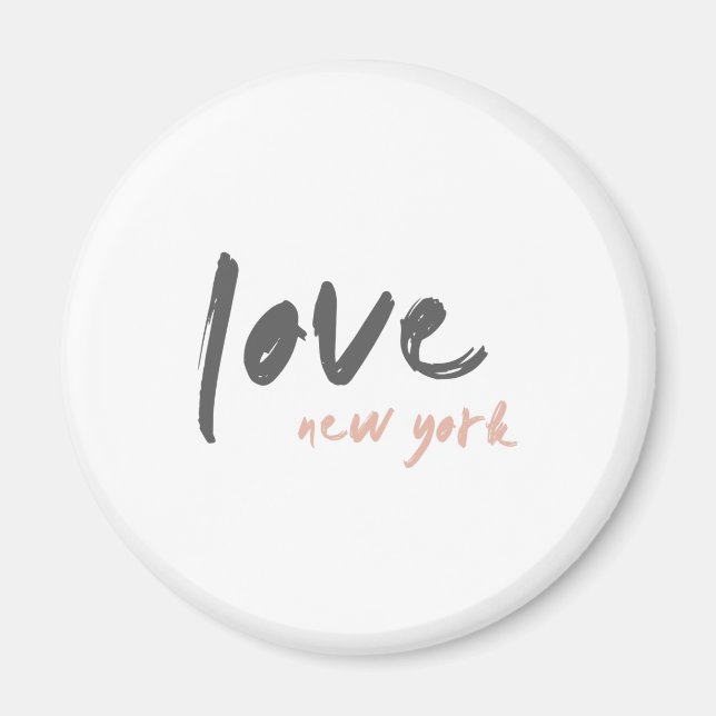 Love New York | NYC USA Modern Wanderlust Pink Magnet (Front)