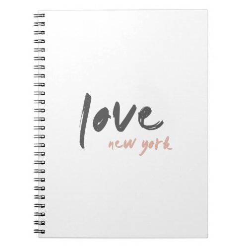 Love New York  NYC USA Modern Wanderlust Pink Notebook