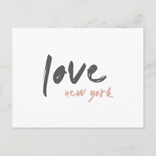 Love New York  NYC USA Modern Wanderlust Pink Postcard