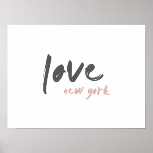 Love New York   NYC USA Modern Wanderlust Pink Poster