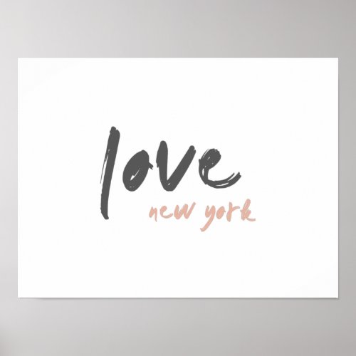 Love New York  NYC USA Modern Wanderlust Pink Poster