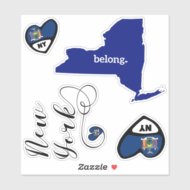 Love New York, Sheet of Die Cut Stickers