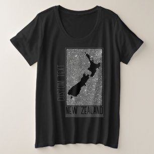 LOVE NEW ZEALAND COUNTRY DARK GRAY IRON SAND BEACH PLUS SIZE T-Shirt