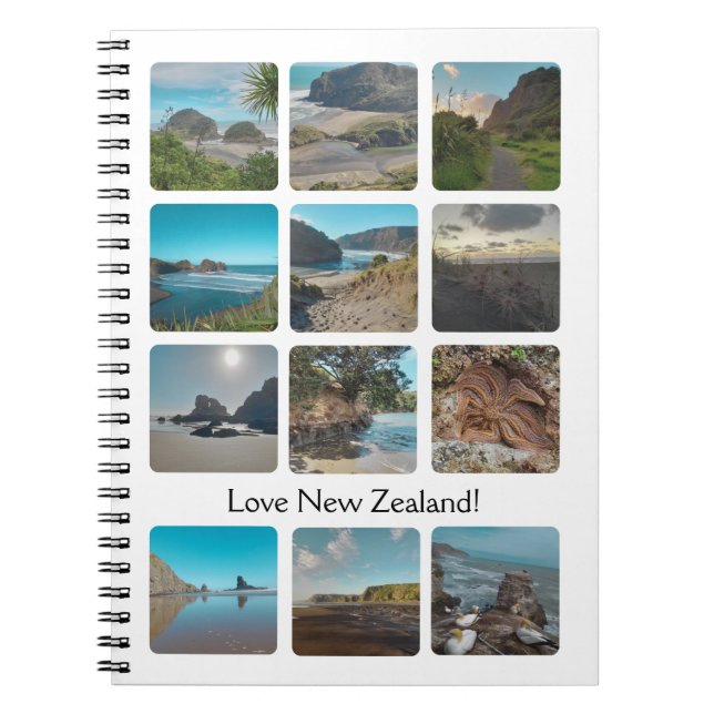 Love New Zealand Photo Gallery Collage Notebook (Front)