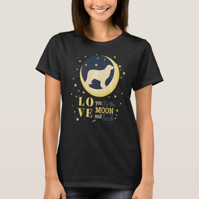 Love Newfoundland Dog To The Moon T-Shirt (Front)