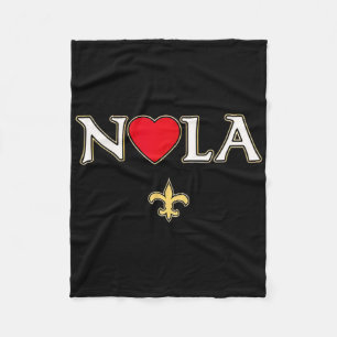 Love Nola New Orleans Fleur De Lis Heart Nola 1 Fleece Blanket