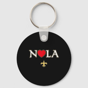 Love Nola New Orleans Fleur De Lis Heart Nola Keychain