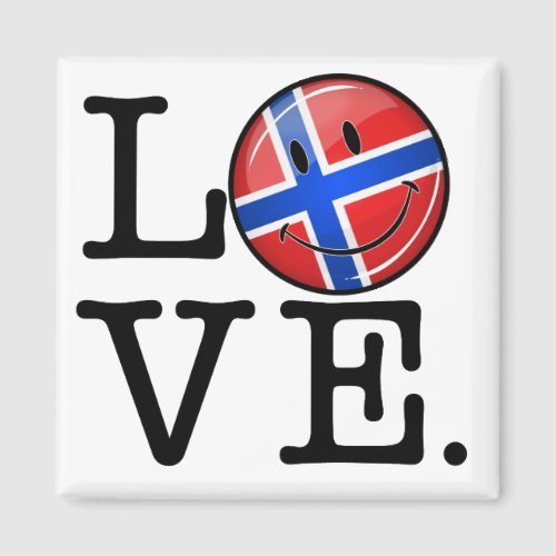 Love Norway Smiling Flag Magnet