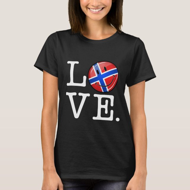 Love Norway Smiling Flag T-Shirt (Front)