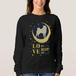 Love Norwegian Elkhound Dog To The Moon Sweatshirt