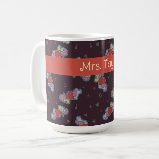 Love Note: Doodles for Music Lovers Name Red Coffee Mug (Front Left)