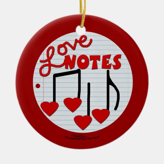 Love Note musical Ceramic Ornament (Front)