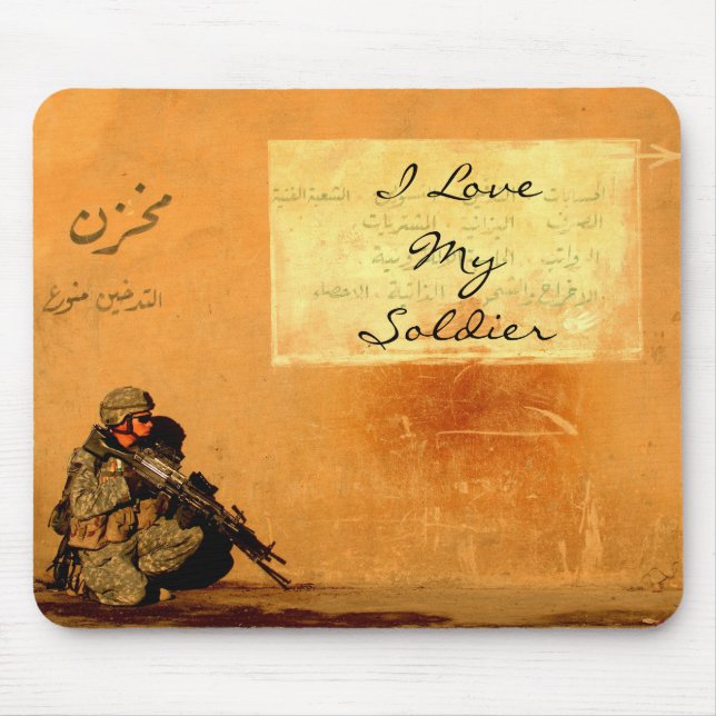 Love Note on the Wall Military Soldier Mouse Pad (Front)