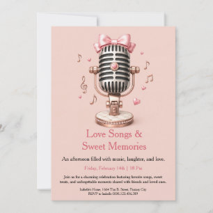 Love Notes and Karaoke Valentine's Party  Invitation