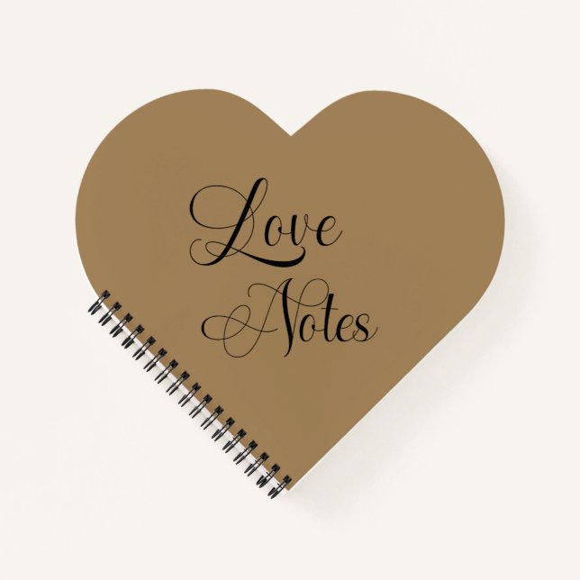 Love Notes Elegant Script With Name Black & Gold Notebook (Front)