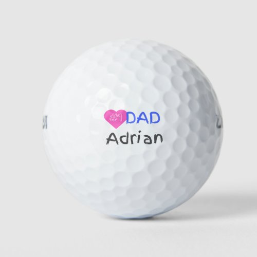 Love number one dad adrian golf ball