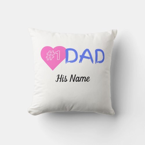 Love number one dad personalized name cushion