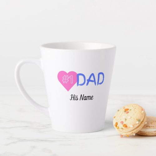 Love number one dad personalized name latte mug