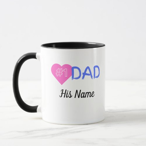 Love number one dad personalized name mug