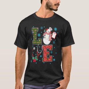 Love Nurse Christmas Cute Snowman X Mas Pajama RN T-Shirt