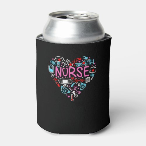 Love Nurse Cute Nurse ER Nurse RN Nurse CNA Nurse  Can Cooler
