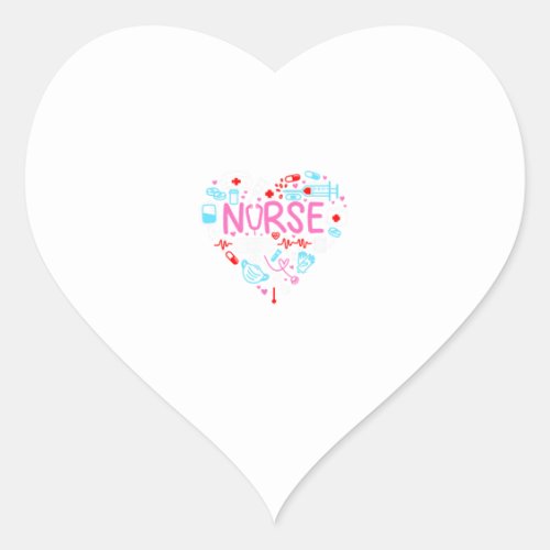 Love Nurse Cute Nurse ER Nurse RN Nurse CNA Nurse  Heart Sticker
