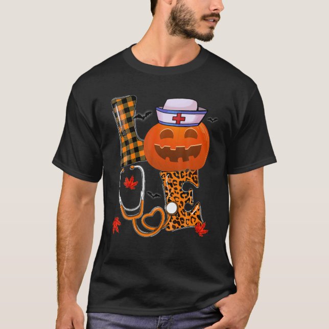 Love Nurse Halloween Autumn Fall T-Shirt (Front)