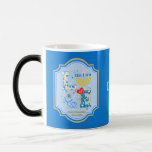 Love Nurse Jewish Life Happy Hanukkah  Magic Mug<br><div class="desc">Select this magic cup and the beautiful print will appear when your drink is poured in. Personalize this cup with the name of the recipient what a great gift. The design highlights themes of love and light while celebrating Hanukkah and honoring Jewish nurses. It features a menorah as the letter...</div>
