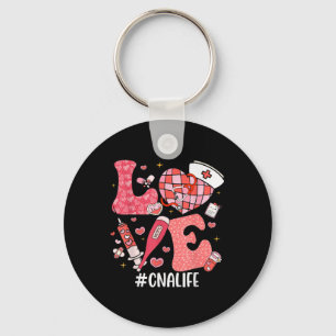 Love Nurse Life Cna Life Disco Heart Nurse Week Keychain