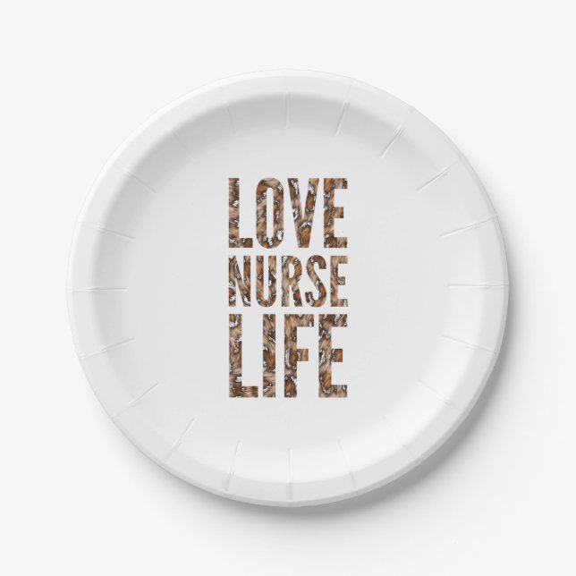 Love nurse life  paper plates (Front)