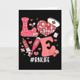 Love Nurse Life Rn Life Disco Heart Nurse Week Val Card