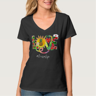 Love Nurse Off Duty Watermelon Pineapple Summer Vi T-Shirt
