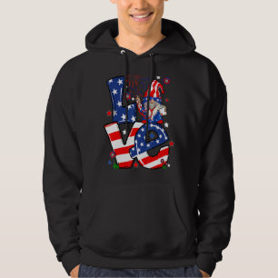 Love Nurse Patriotic 4th Of July American Rn Nurse Hoodie