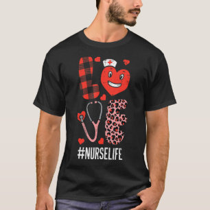 Love Nurse Valentines Day Scrub Valentine RN ICU E T-Shirt