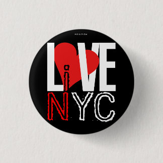 Love NYC Live In NYC Button Red Black