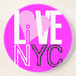 Love NYC Live In NYC Coaster Pink 3
